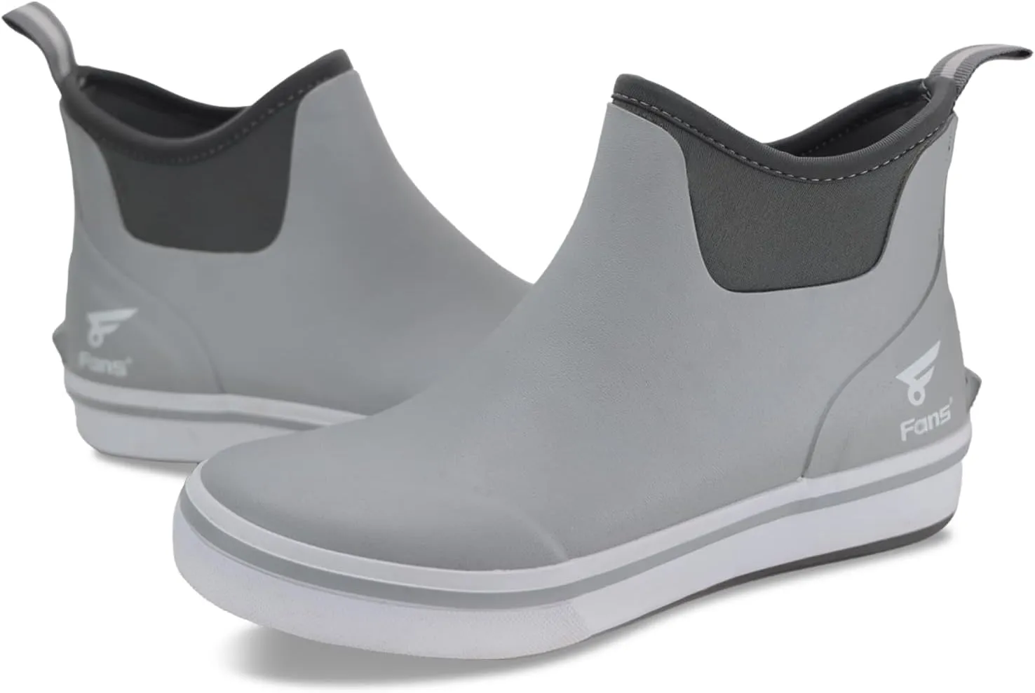 8 Fans Mens Deck Boots, Waterproof Rubber Rain Boots, Anti-slip Fishing Booties, Short Ankle Shoes for Boating, Outdoor, Size 7-14