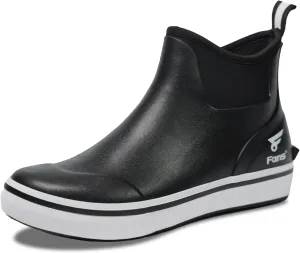 8 Fans Mens Deck Boots, Waterproof Rubber Rain Boots, Anti-slip Fishing Booties, Short Ankle Shoes for Boating, Outdoor, Size 7-14