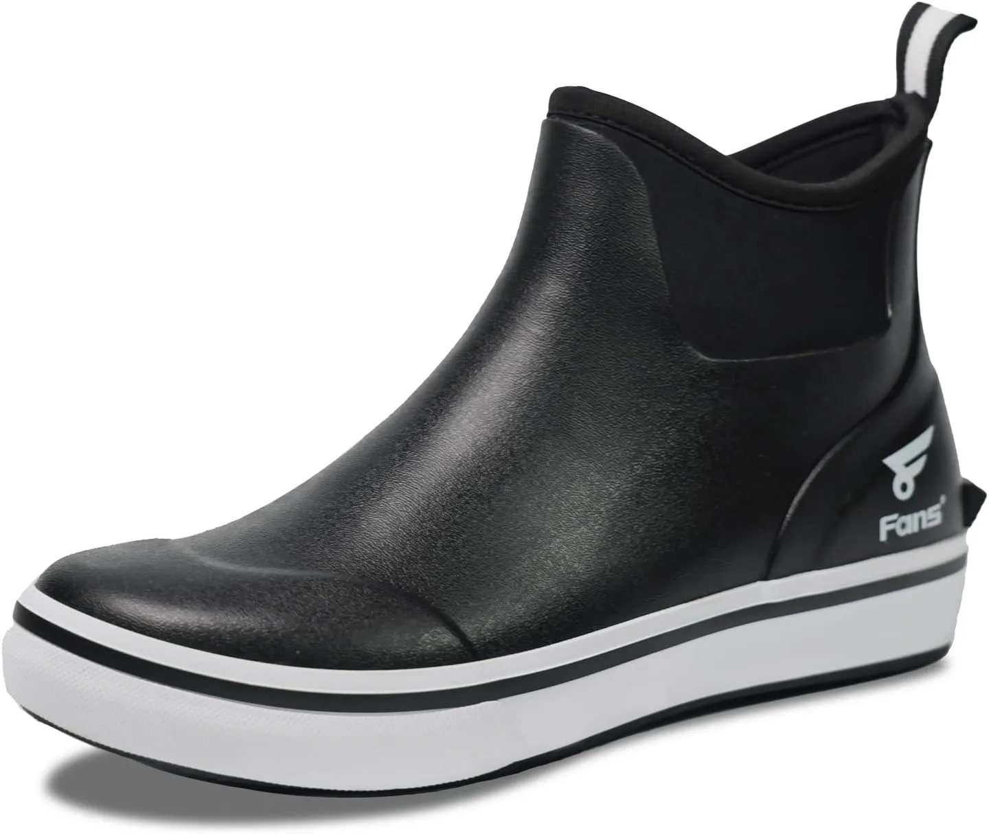 8 Fans Mens Deck Boots, Waterproof Rubber Rain Boots, Anti-slip Fishing Booties, Short Ankle Shoes for Boating, Outdoor, Size 7-14
