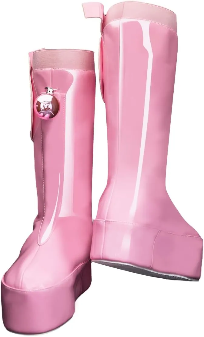 Adult Cosplay Shoes Egghead Island Costume DOM Fashion Flat Booties Pull on Mid Boots Halloween Dress