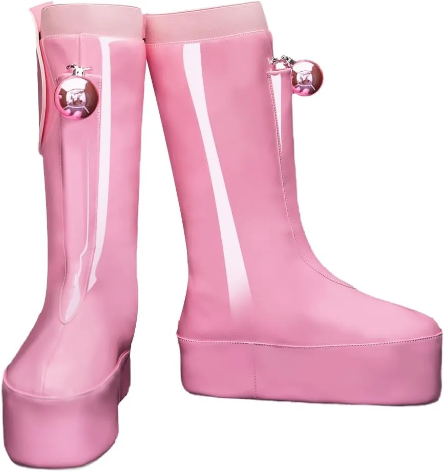 Adult Cosplay Shoes Egghead Island Costume DOM Fashion Flat Booties Pull on Mid Boots Halloween Dress