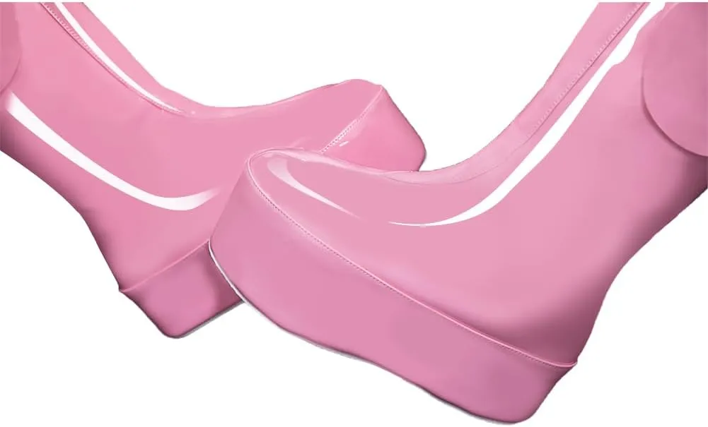 Adult Cosplay Shoes Egghead Island Costume DOM Fashion Flat Booties Pull on Mid Boots Halloween Dress