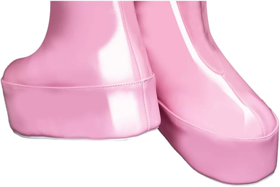 Adult Cosplay Shoes Egghead Island Costume DOM Fashion Flat Booties Pull on Mid Boots Halloween Dress