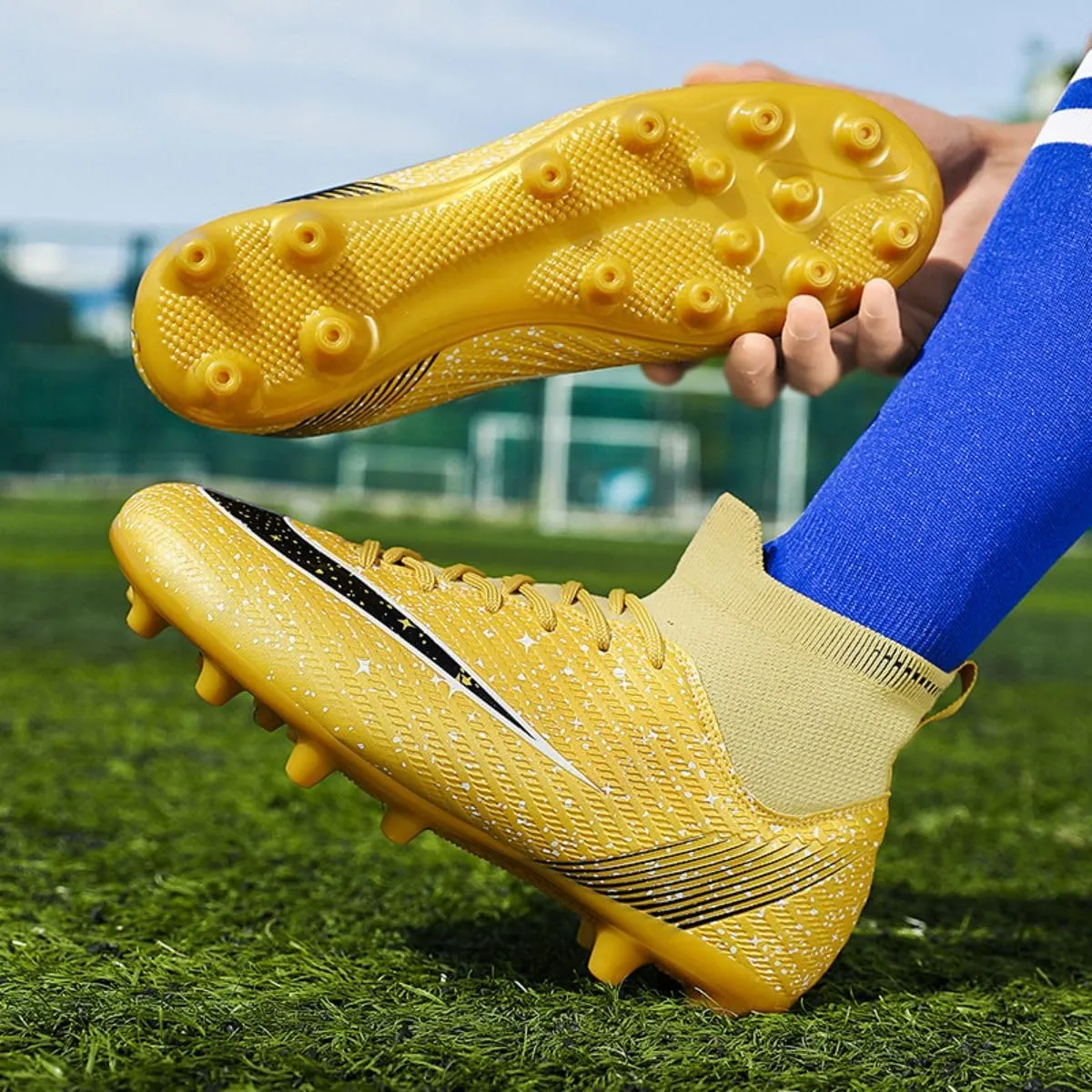 ailishabroy Mens Soccer Cleats Outdoor Spikes: Unisex Football Shoes Indoor Turf