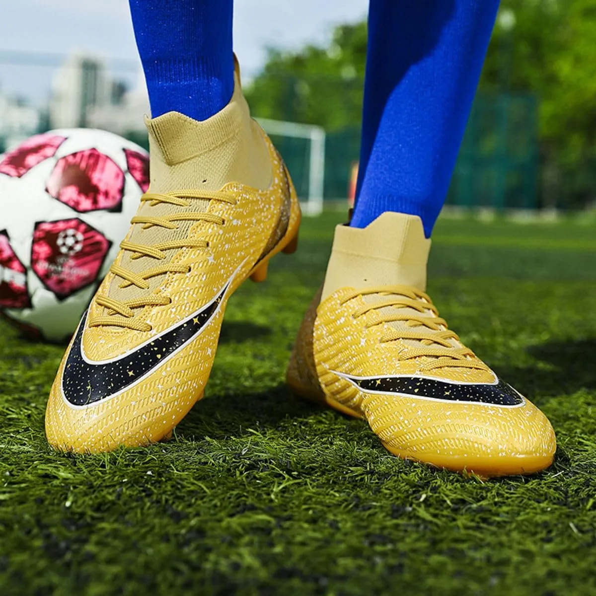 ailishabroy Mens Soccer Cleats Outdoor Spikes: Unisex Football Shoes Indoor Turf