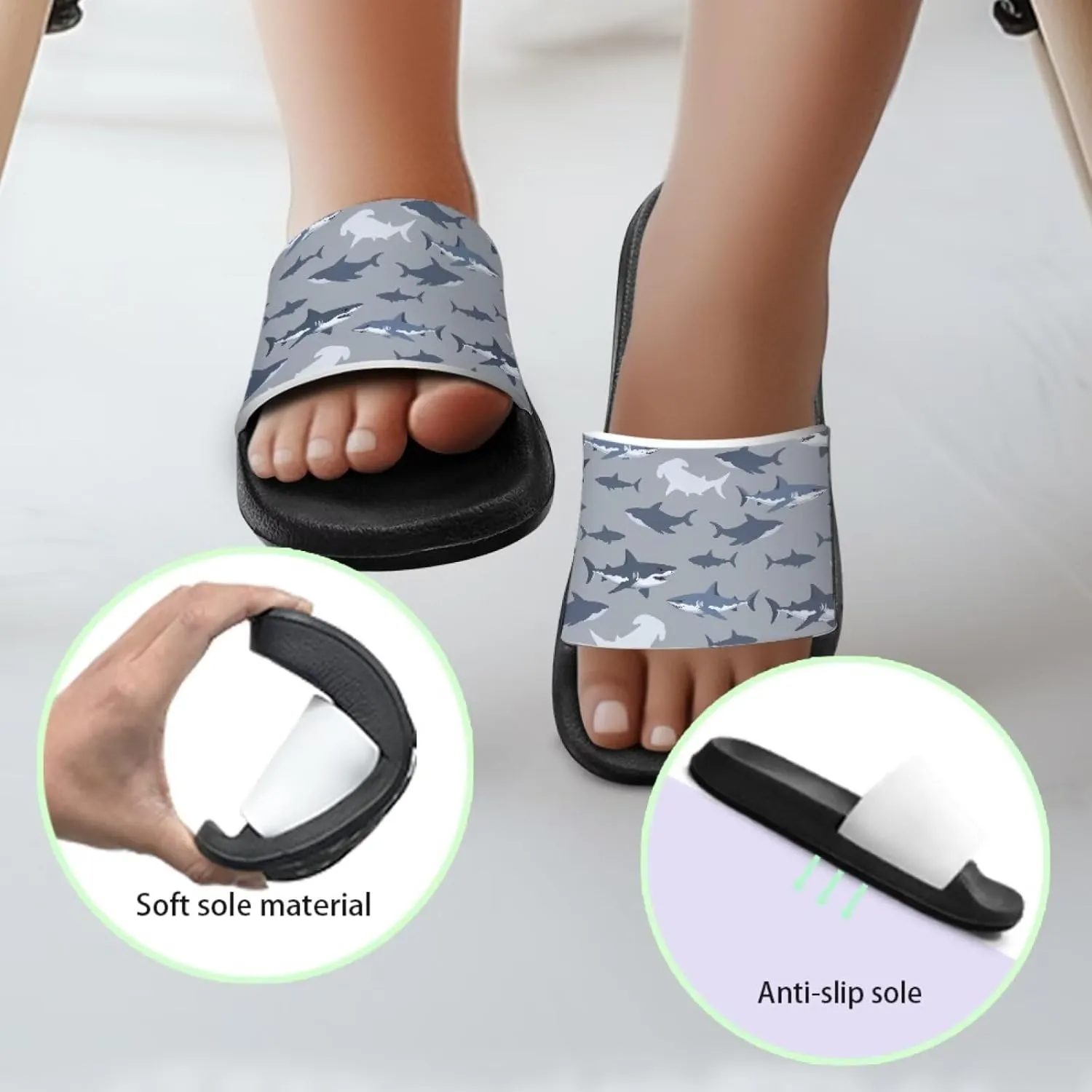 Animal Pattern Kids Sandals for Boys Girls House Slides Children's Cozy Pillow Slippers Non-Slip for Beach Days
