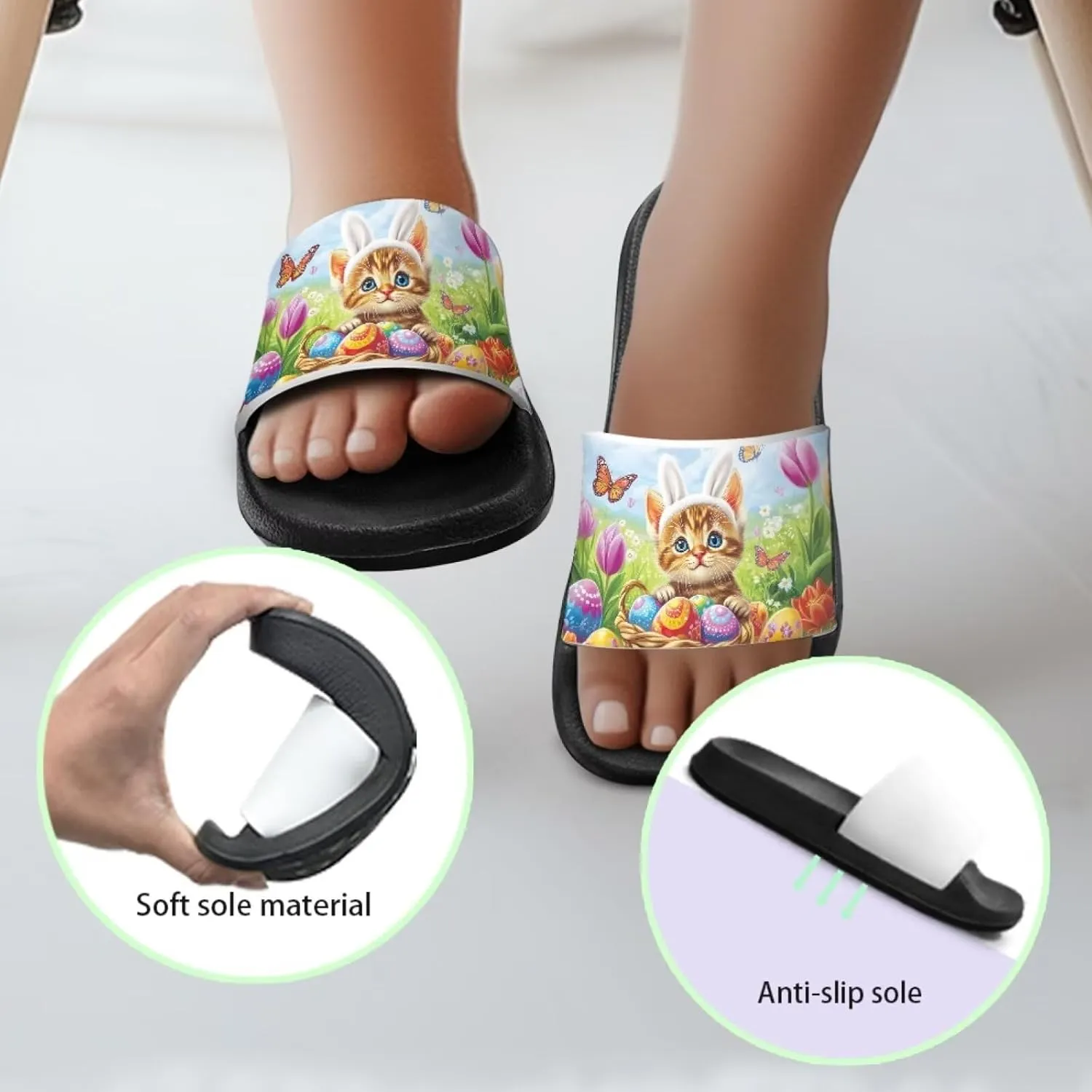 Animal Pattern Kids Sandals for Boys Girls House Slides Children's Cozy Pillow Slippers Non-Slip for Beach Days