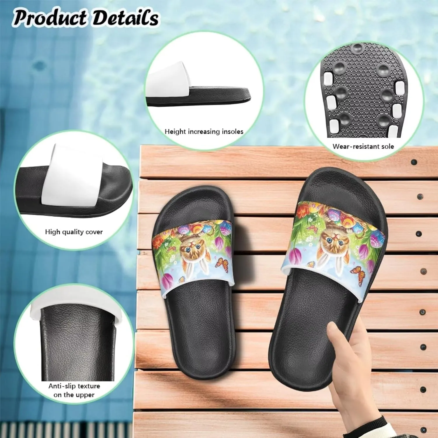 Animal Pattern Kids Sandals for Boys Girls House Slides Children's Cozy Pillow Slippers Non-Slip for Beach Days