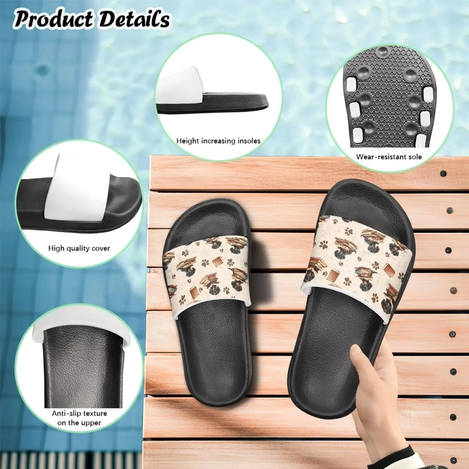 Animal Pattern Kids Sandals for Boys Girls House Slides Children's Cozy Pillow Slippers Non-Slip for Beach Days