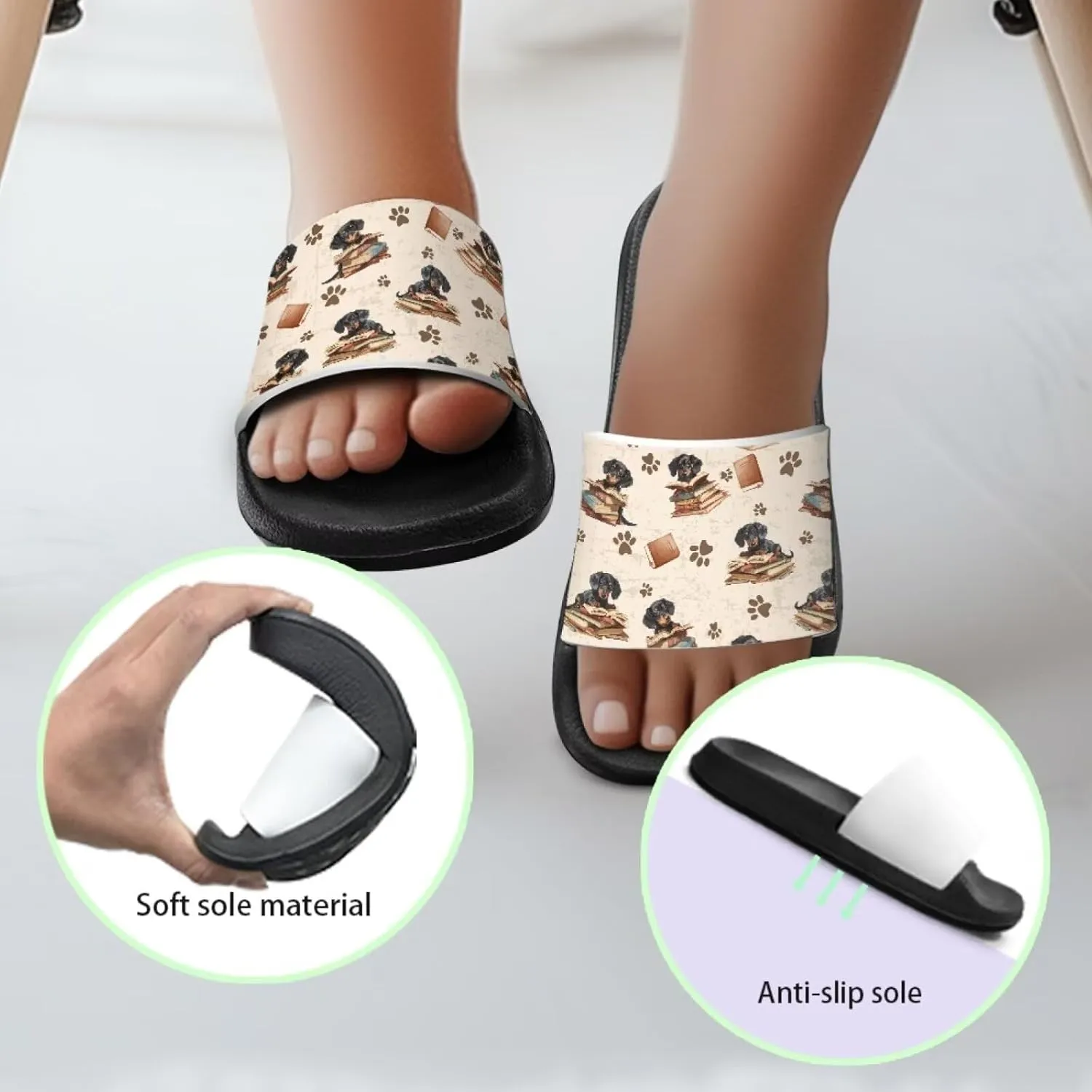 Animal Pattern Kids Sandals for Boys Girls House Slides Children's Cozy Pillow Slippers Non-Slip for Beach Days