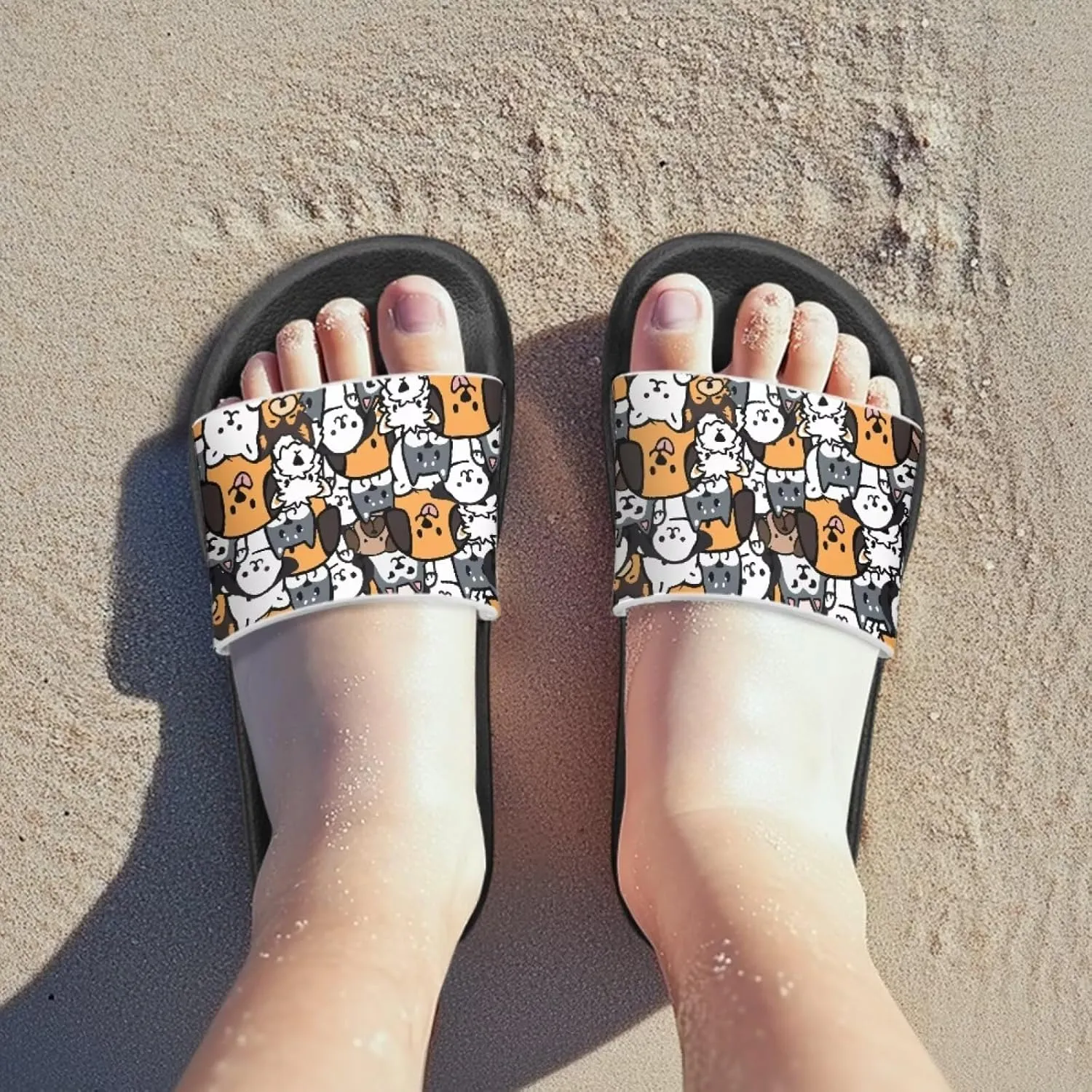 Animal Pattern Sandals House Slides Children's Cozy Pillow Slippers Soft Non-Slip for Beach Pool Bathroom