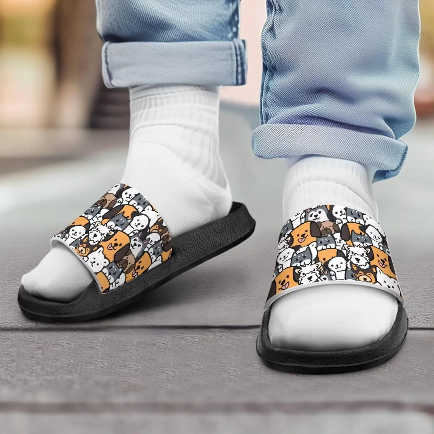 Animal Pattern Sandals House Slides Children's Cozy Pillow Slippers Soft Non-Slip for Beach Pool Bathroom