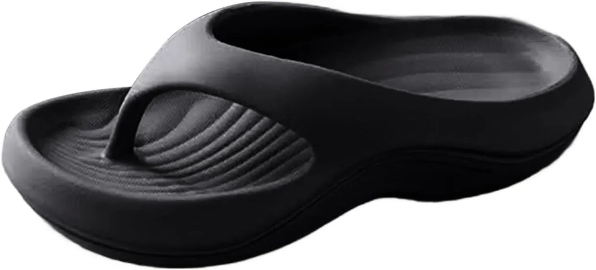 Arch Support Flip Flops for Women Pillow Sliders Plantar Fasciitis Orthopedic Sandals Comfortable Platform Walking Cloud Slides Recovery Flipflops Summer Beach Shoes Non-Slip Bathing Slipper
