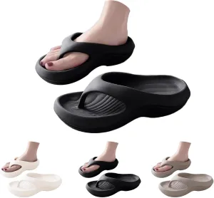 Arch Support Flip Flops for Women Pillow Sliders Plantar Fasciitis Orthopedic Sandals Comfortable Platform Walking Cloud Slides Recovery Flipflops Summer Beach Shoes Non-Slip Bathing Slipper