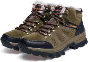 Asifn Men's Boots Winter High Top Snow Boots Leather Outdoor Hiking Mid Trekking Shoes