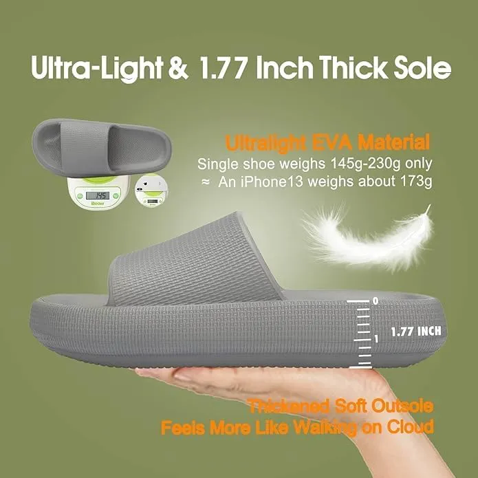 ASTRA Cloud Slides Pillow Slippers for Women and Men | Shower Slippers Bathroom Sandals | Ultra Soft | Cushioned Thick Sole | Indoor & Outdoor