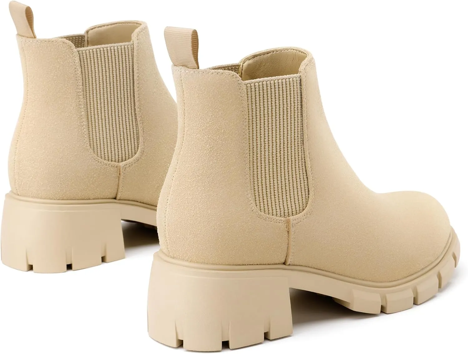 Athlefit Girls Ankle Boots Kids Comfortable Slip on Lug Sole Chelsea Booties for Toddler Little Kid Big Kids