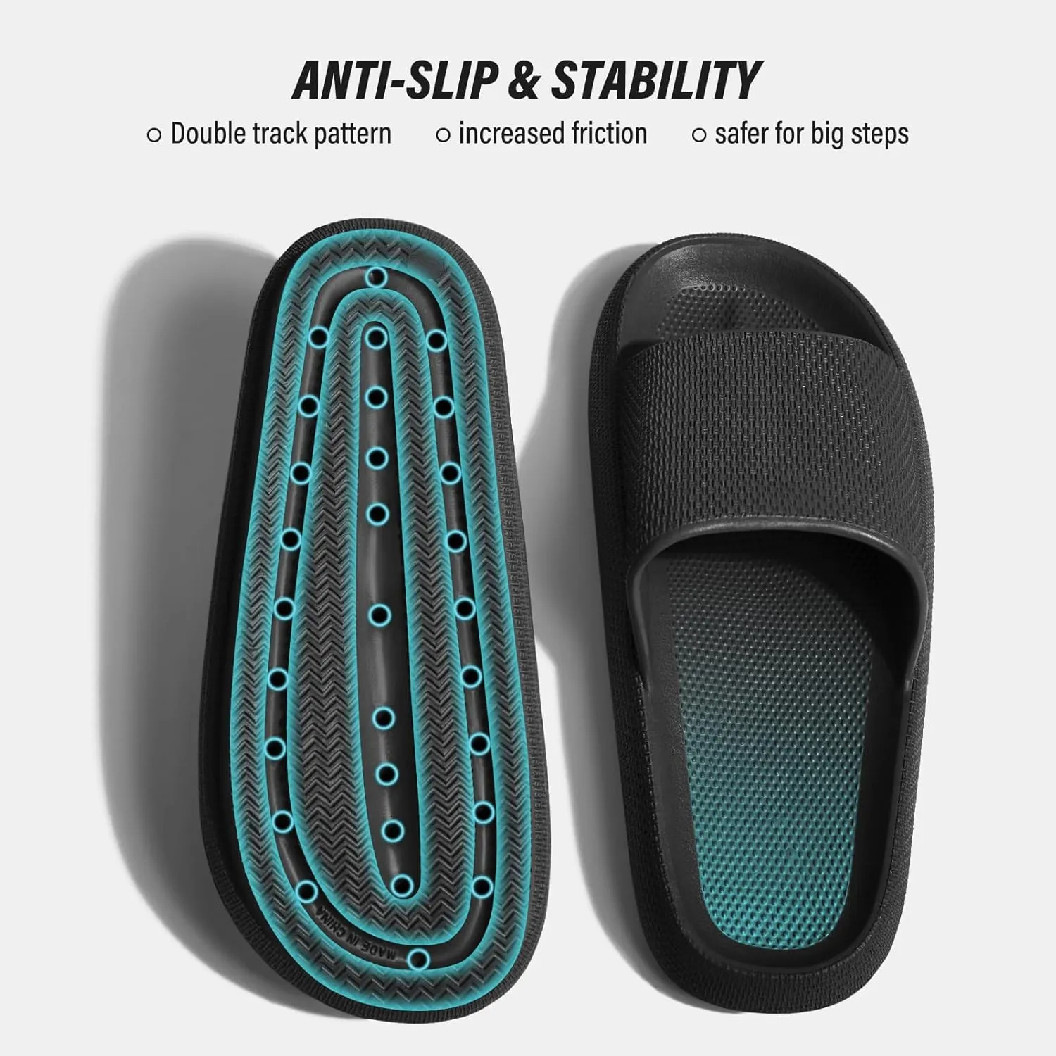 ATHMILE Cloud Slippers for Women Pillow Slides for Men Shower Shoes Thick Sole House Shoes for Bathroom Indoor Outdoor Summer Pool Swim Vacation Beach Essentials