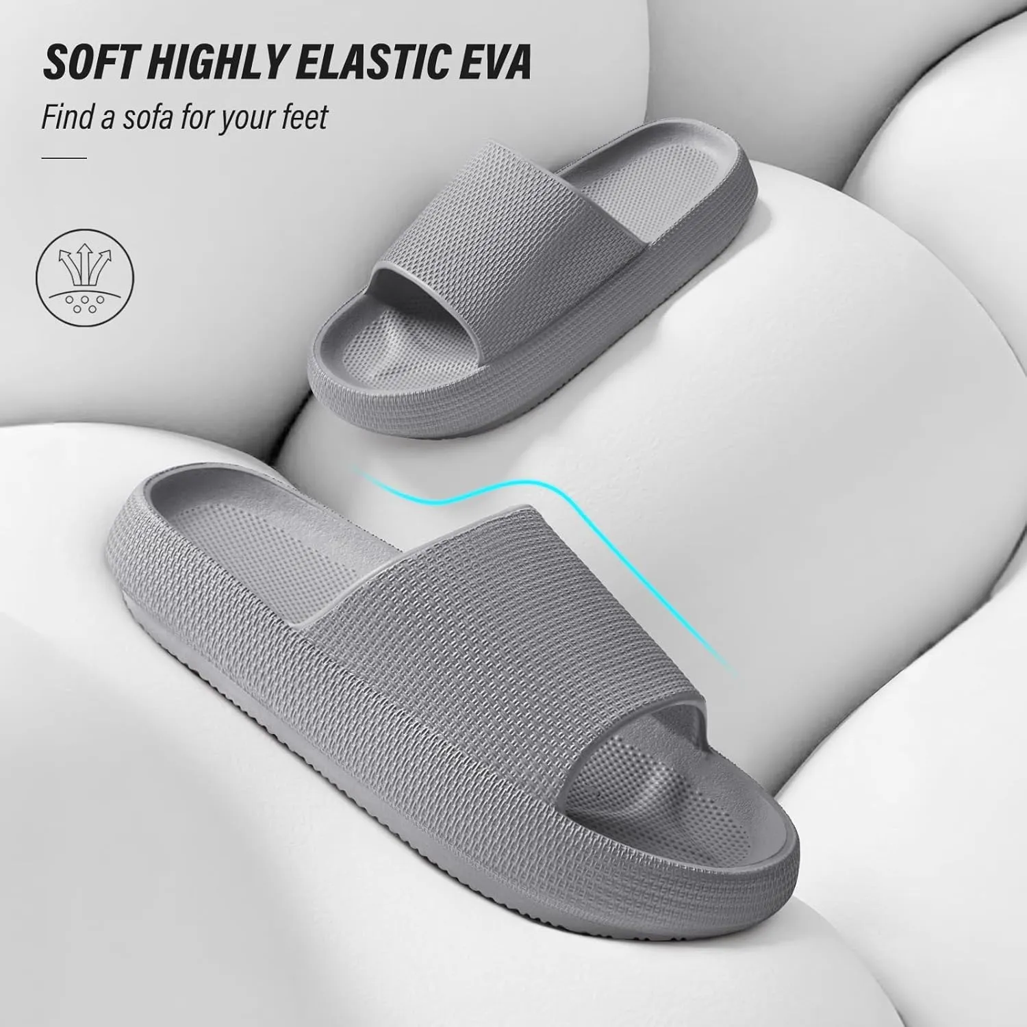 ATHMILE Cloud Slippers for Women Pillow Slides for Men Shower Shoes Thick Sole House Shoes for Bathroom Indoor Outdoor Summer Pool Swim Vacation Beach Essentials
