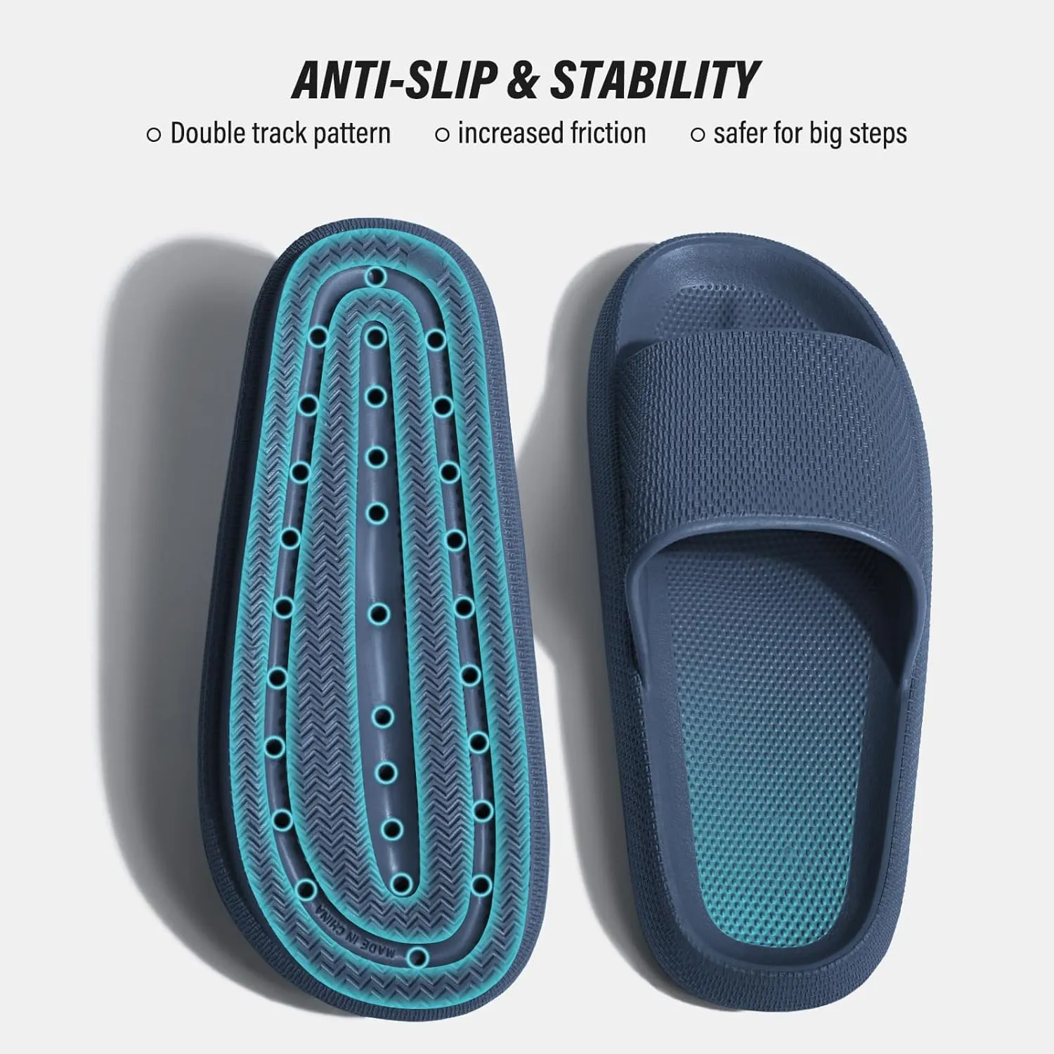 ATHMILE Cloud Slippers for Women Pillow Slides for Men Shower Shoes Thick Sole House Shoes for Bathroom Indoor Outdoor Summer Pool Swim Vacation Beach Essentials