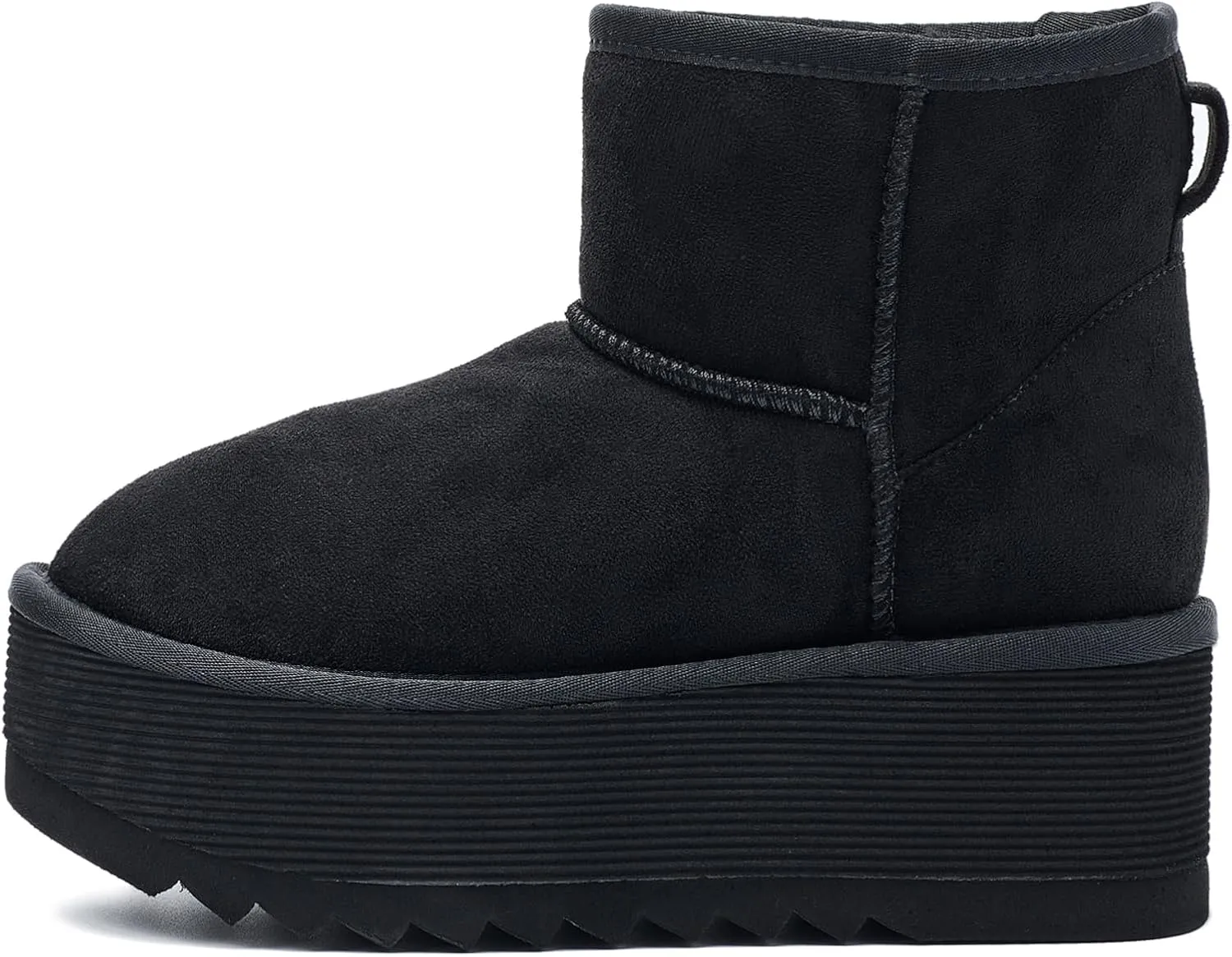 AUSLAND Women‘s Platform Mini Winter Ankle Classic Snow Boots Fleece Lined Warm Comfortable Anti-Slip Boots 9378