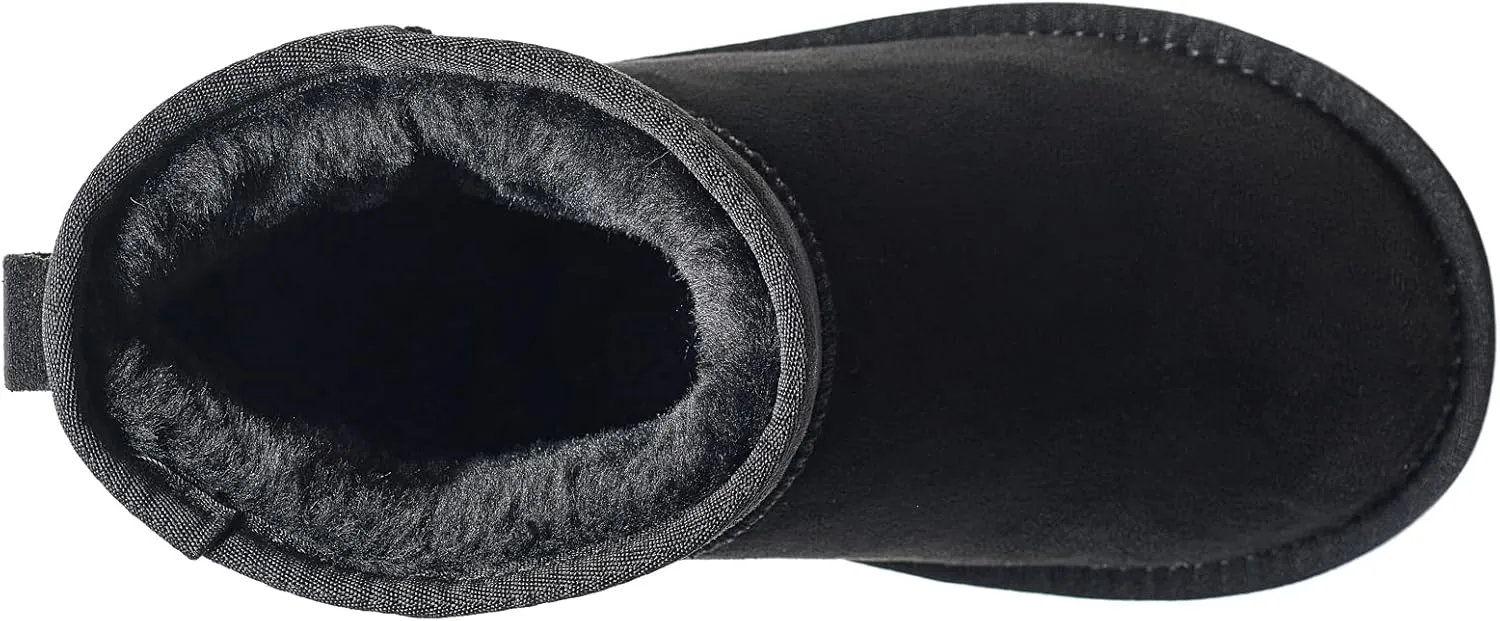 AUSLAND Women‘s Platform Mini Winter Ankle Classic Snow Boots Fleece Lined Warm Comfortable Anti-Slip Boots 9378