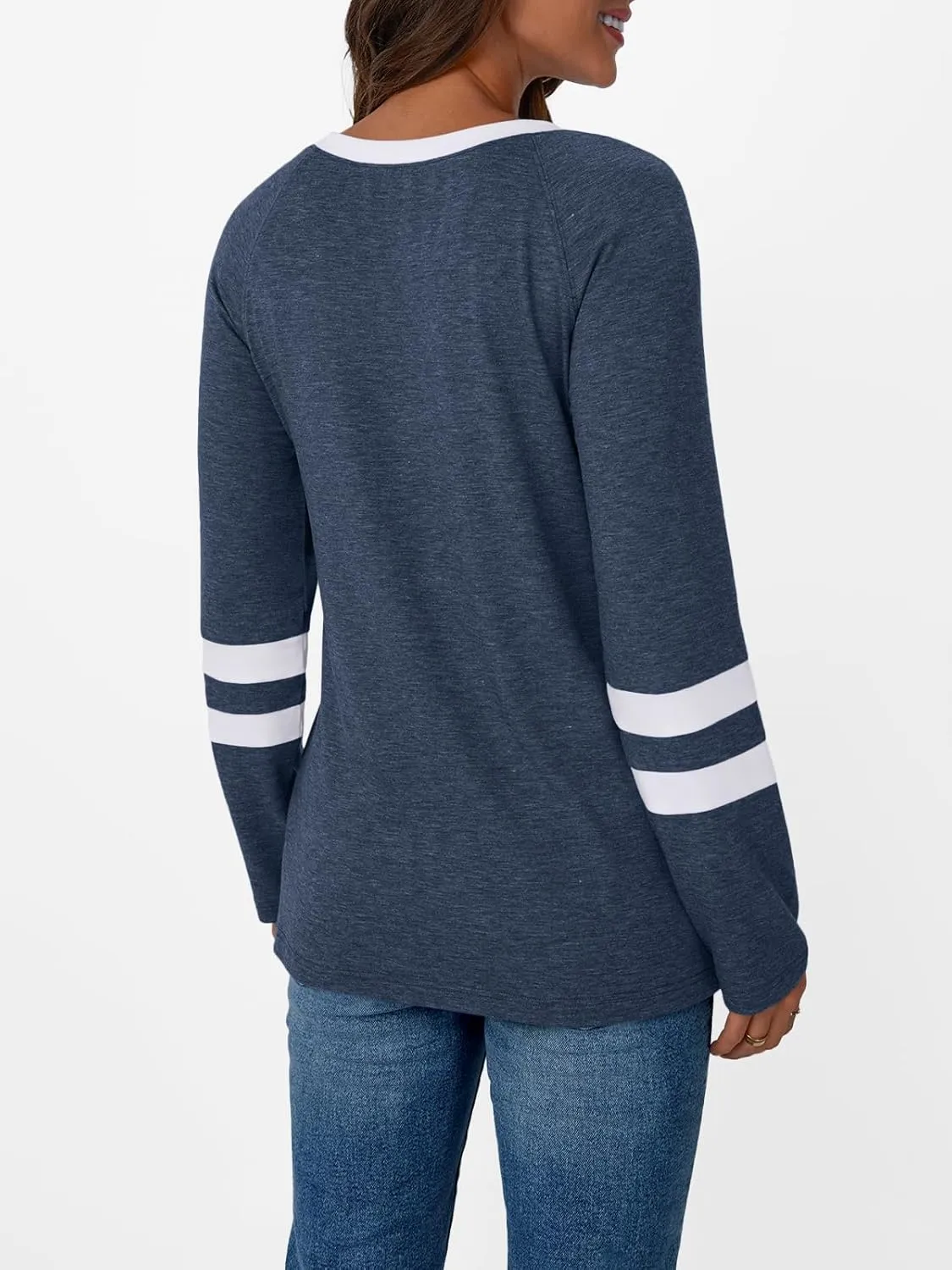 AUTOMET Womens Long Sleeve Shirts Color Block Casual Crewneck Tops Tshirt Basic Tee Fall Fashion Clothes Trendy Outfits