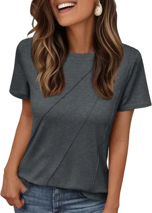 AUTOMET Womens Summer Tops Workout Shirts Beach Vacation Outfits Business Tshirts Dressy Fashion Spring Clothes 2025