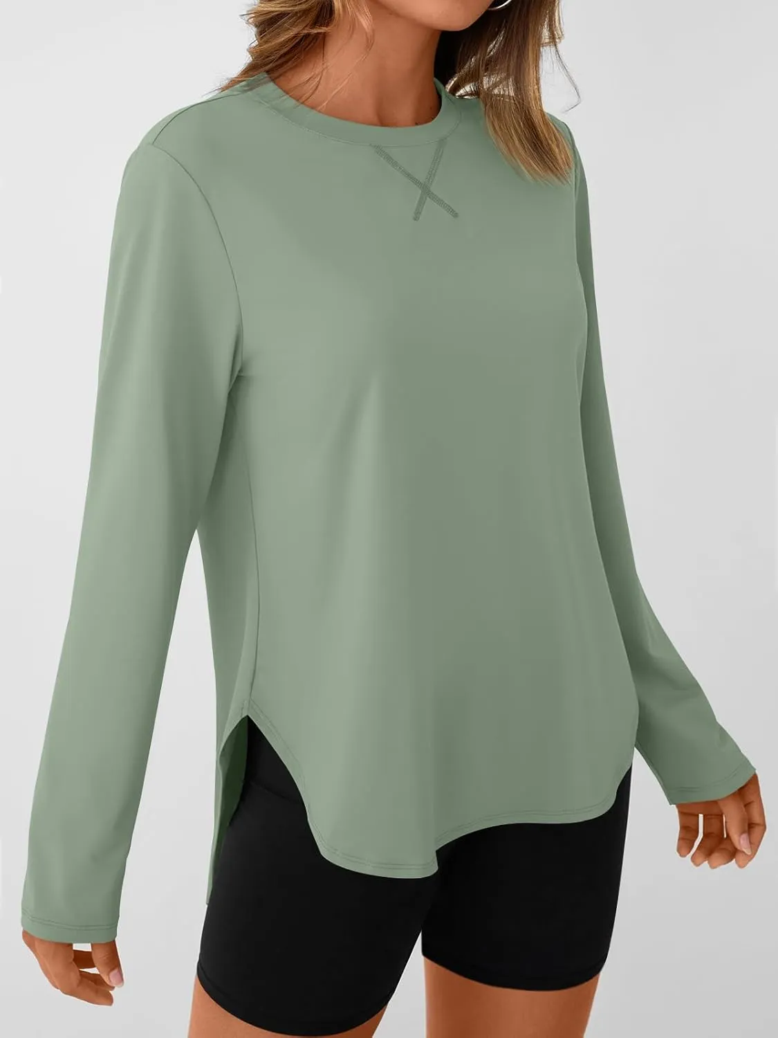 AUTOMET Workout Tops for Women Long Sleeve Athletic Golf Shirts 2025 Running Yoga Clothes Quick Dry Lightweight Outfits