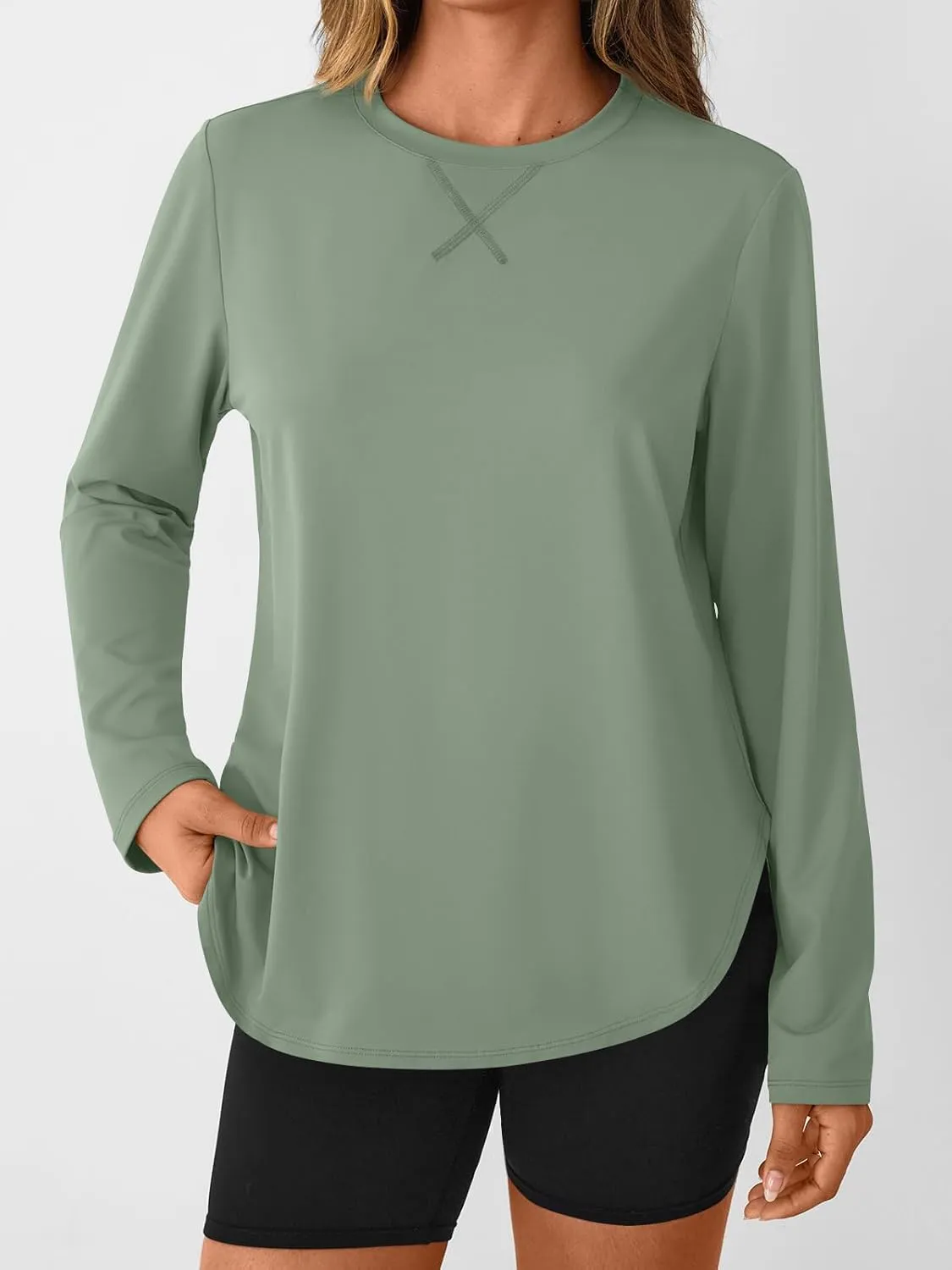 AUTOMET Workout Tops for Women Long Sleeve Athletic Golf Shirts 2025 Running Yoga Clothes Quick Dry Lightweight Outfits
