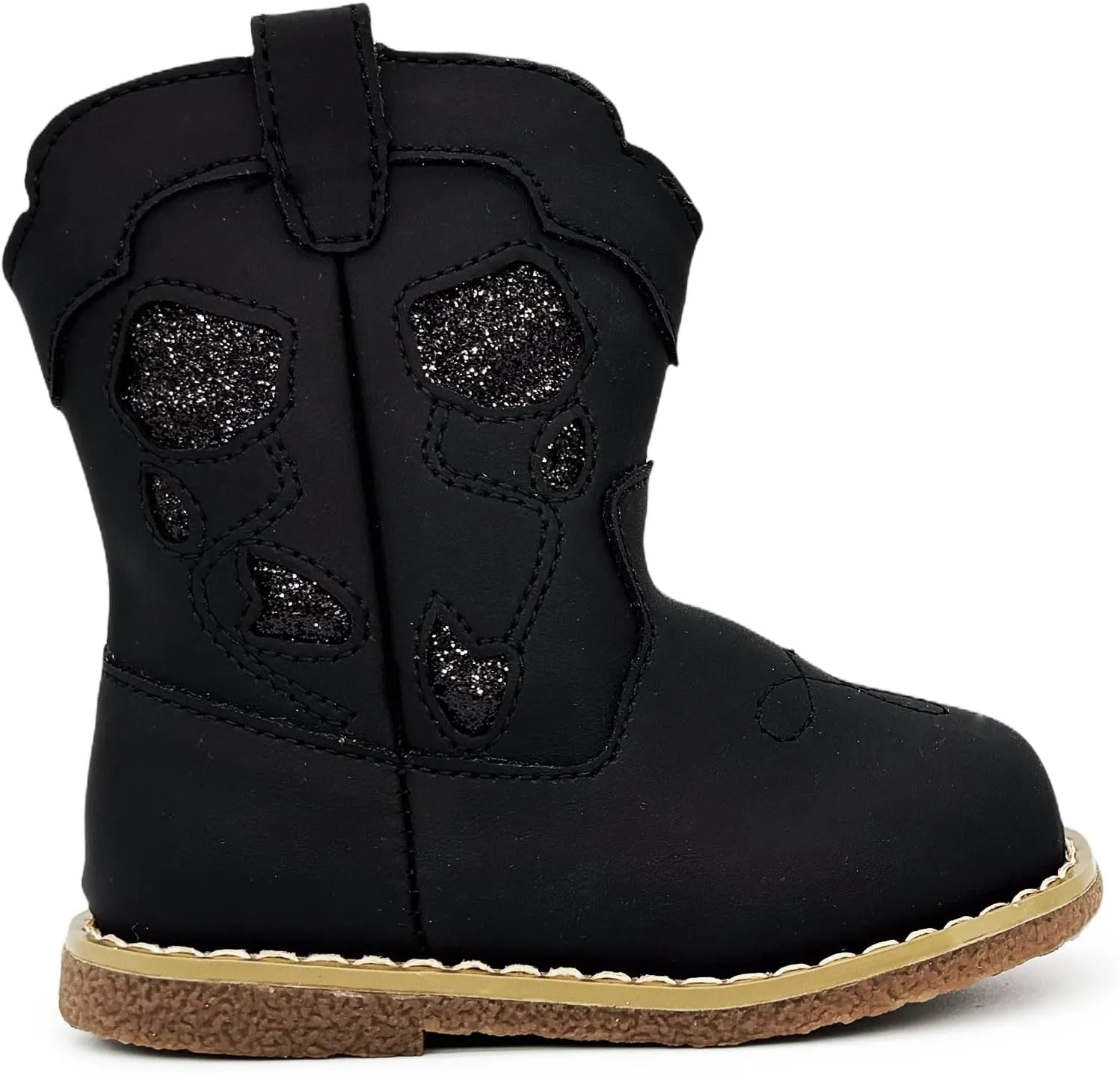 Baby Cowboy Cowgirl Boots Infant Boys Girls Western Booties Round Toe Riding Mid Calf Boots for All Seasons for 6 9 12 15 18 24 Months