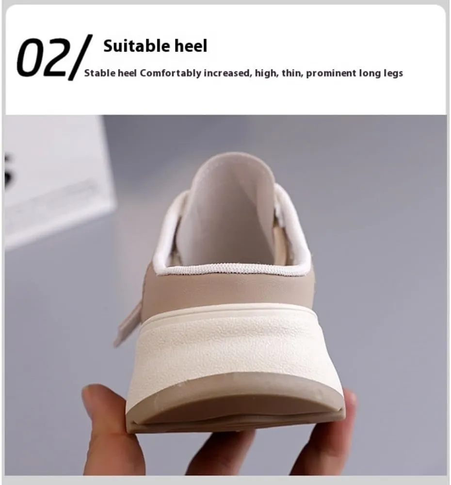 Backless Tennis Shoes for Women Wide Mule Sneakers Slip on House Slippers Platform Sandals Breathable Mesh Lightweight Casual Sports Shoes No Slip Comfort Walking Slides Summer Office Gym Driving