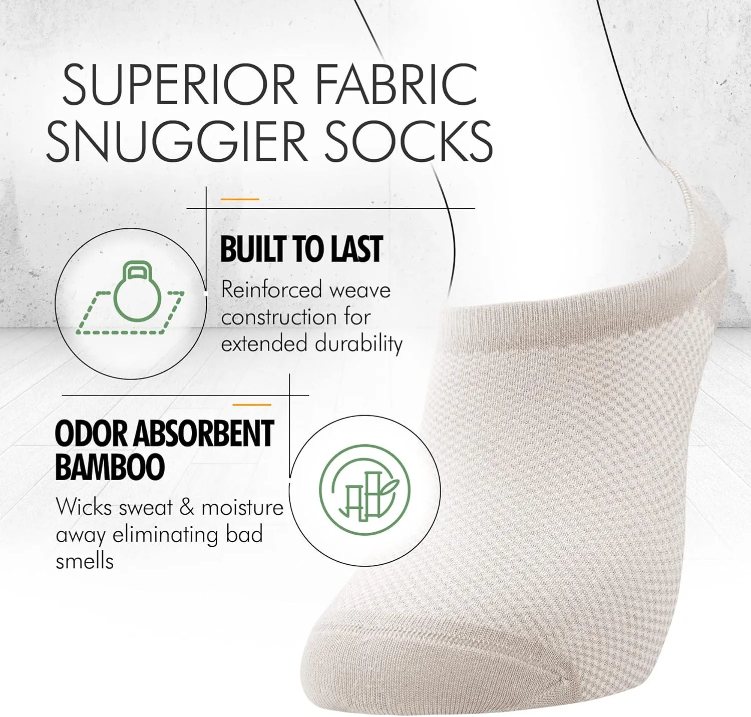 Bam&bü Women's Premium Bamboo Viscose No Show Casual Socks - 4 pair pack - Non-Slip