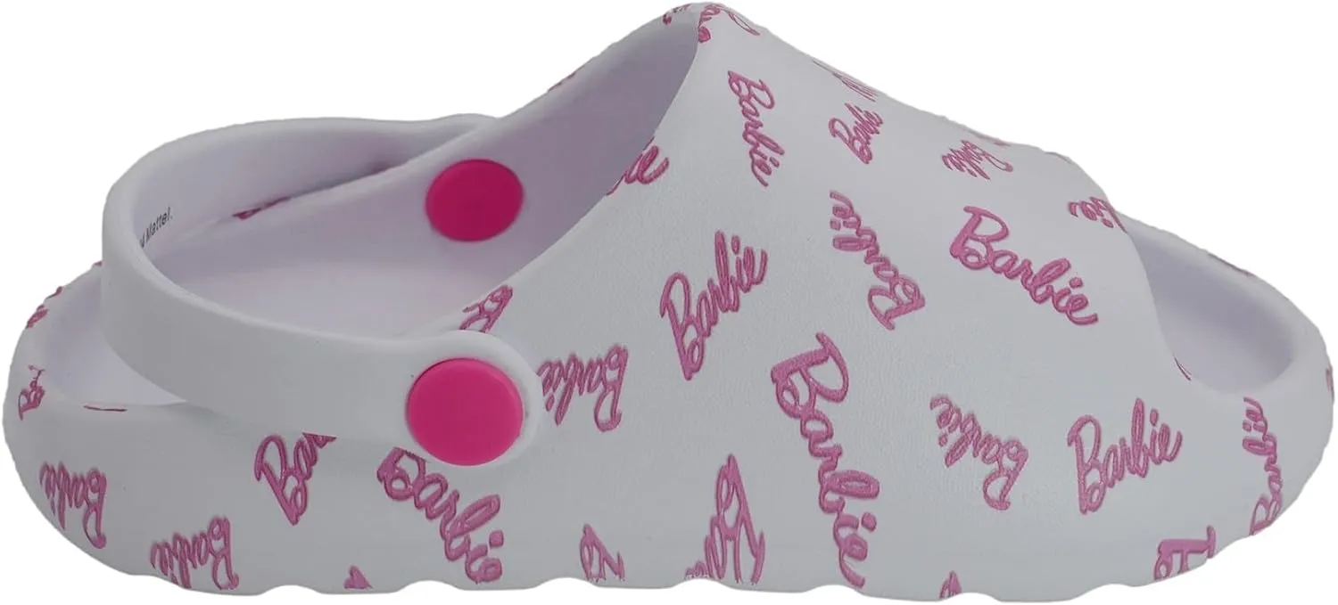 Barbie Toddler Girls' Cloud Slides - Cute & Comfy Slip-On Sandals for Summer, Pool, or Beach