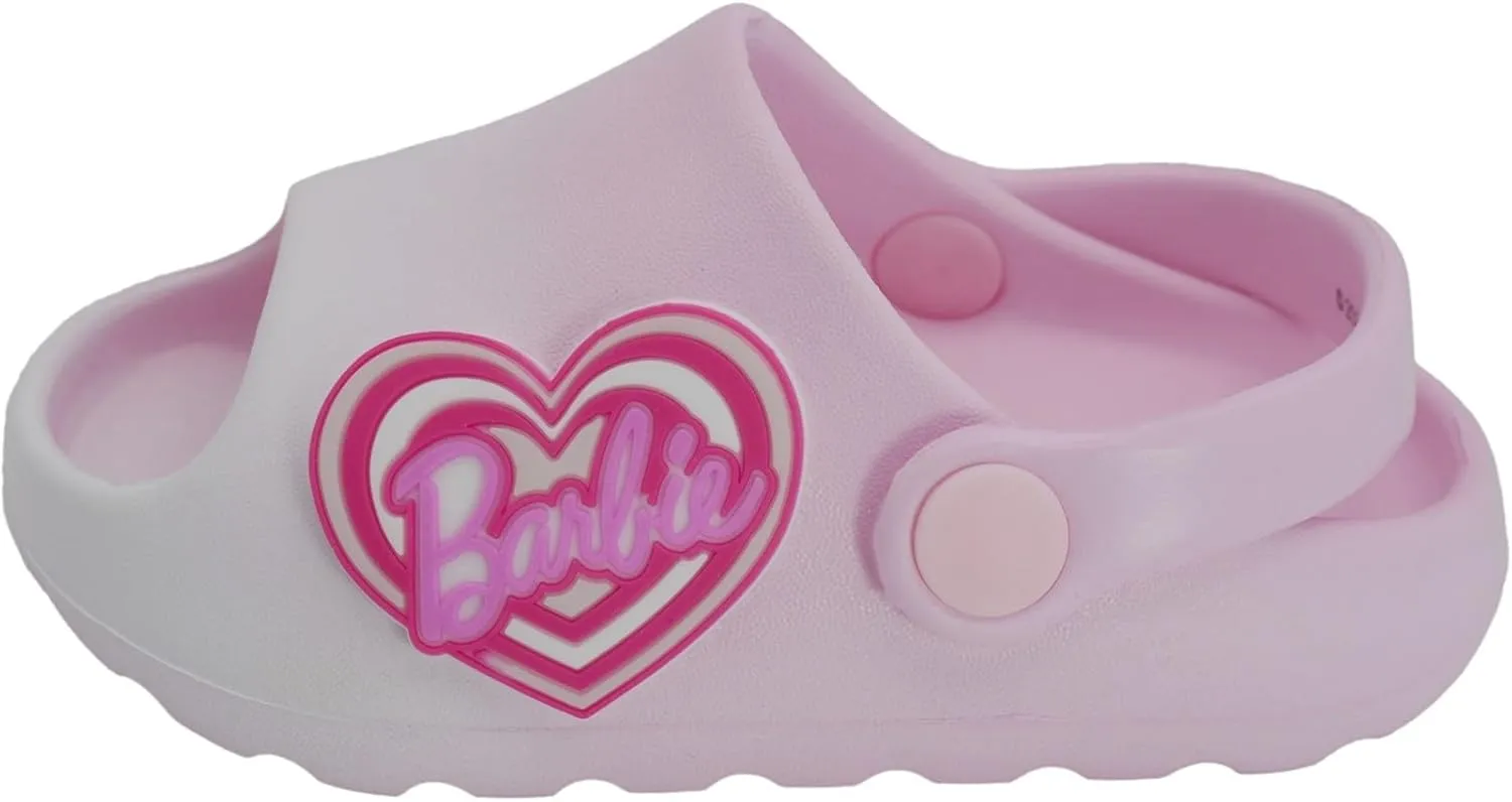 Barbie Toddler Girls' Cloud Slides - Cute & Comfy Slip-On Sandals for Summer, Pool, or Beach