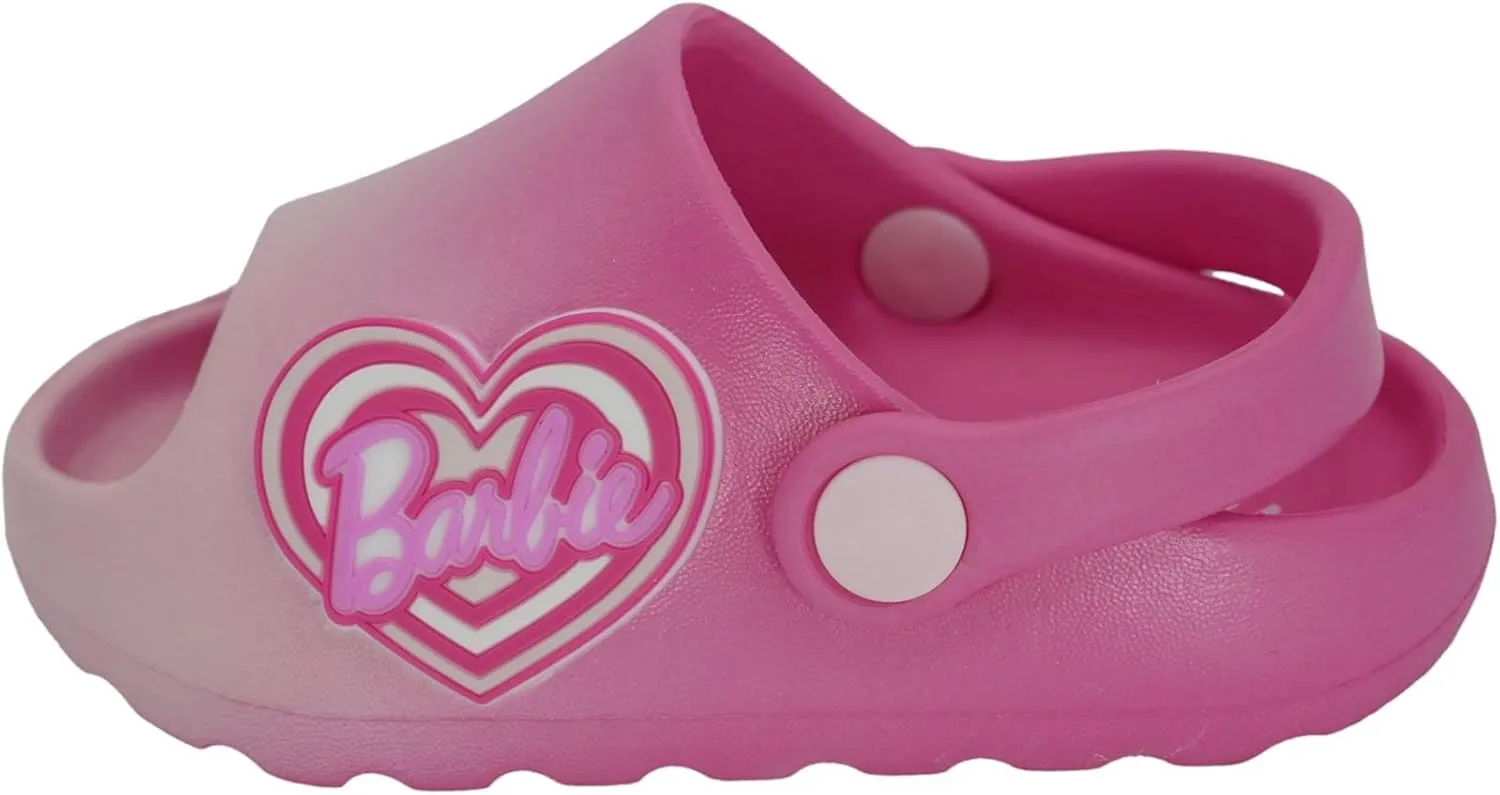 Barbie Toddler Girls' Cloud Slides - Cute & Comfy Slip-On Sandals for Summer, Pool, or Beach