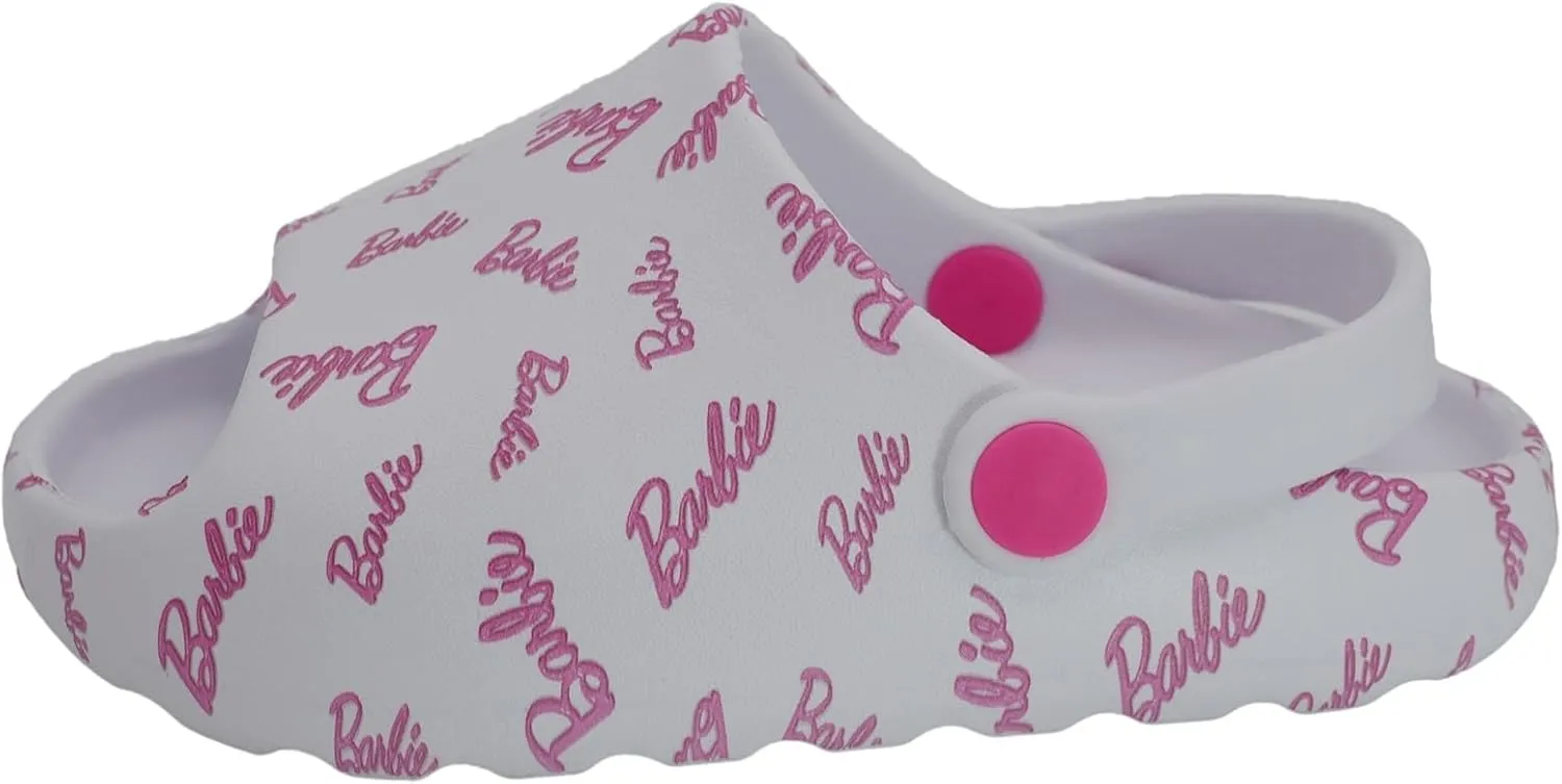 Barbie Toddler Girls' Cloud Slides - Cute & Comfy Slip-On Sandals for Summer, Pool, or Beach