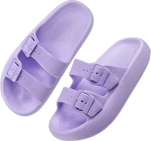 BenSorts Pillow Sandals for Women Men Thick Sole Adjustable Buckles EVA