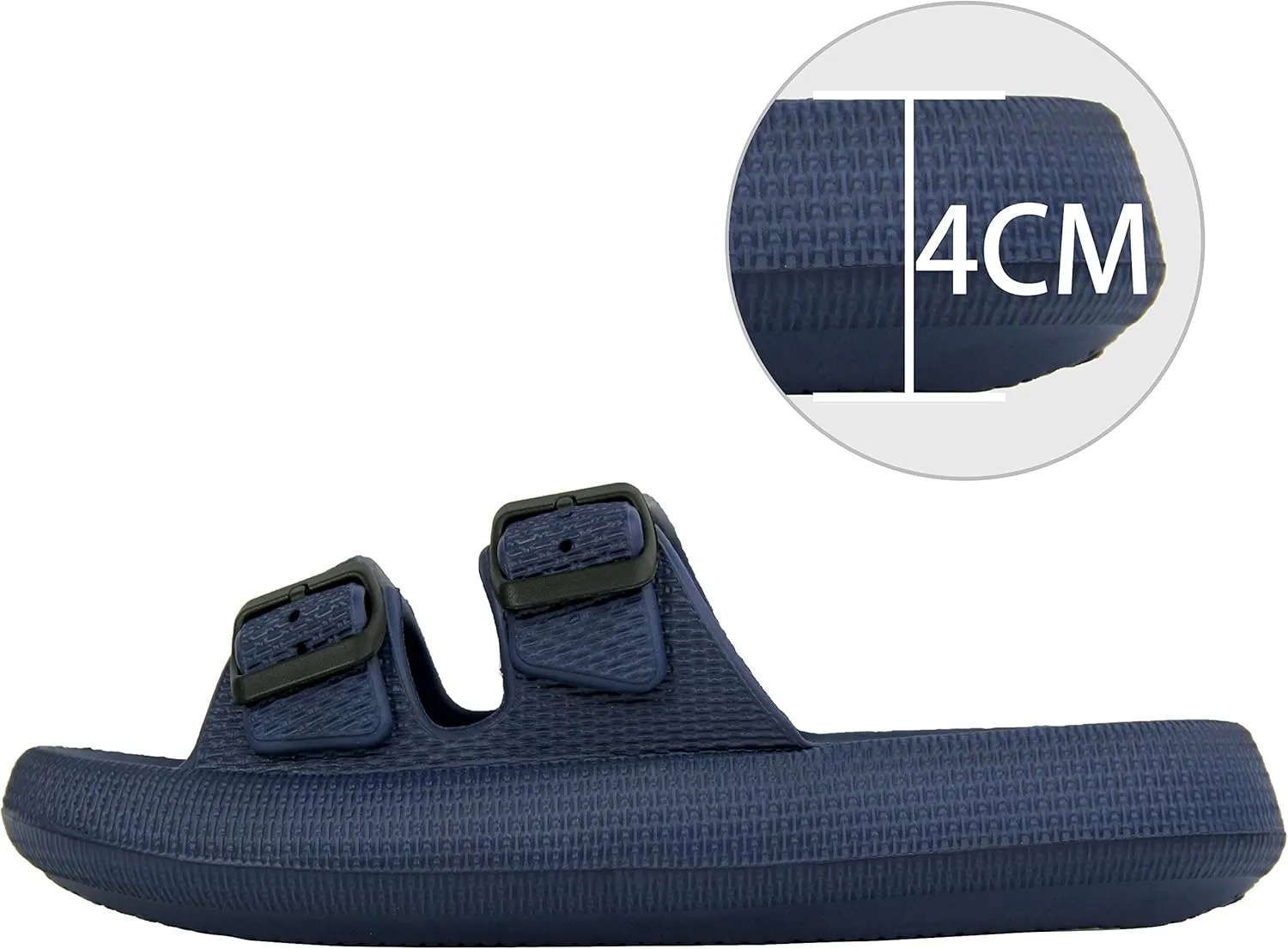 BenSorts Pillow Sandals for Women Men Thick Sole Adjustable Buckles EVA