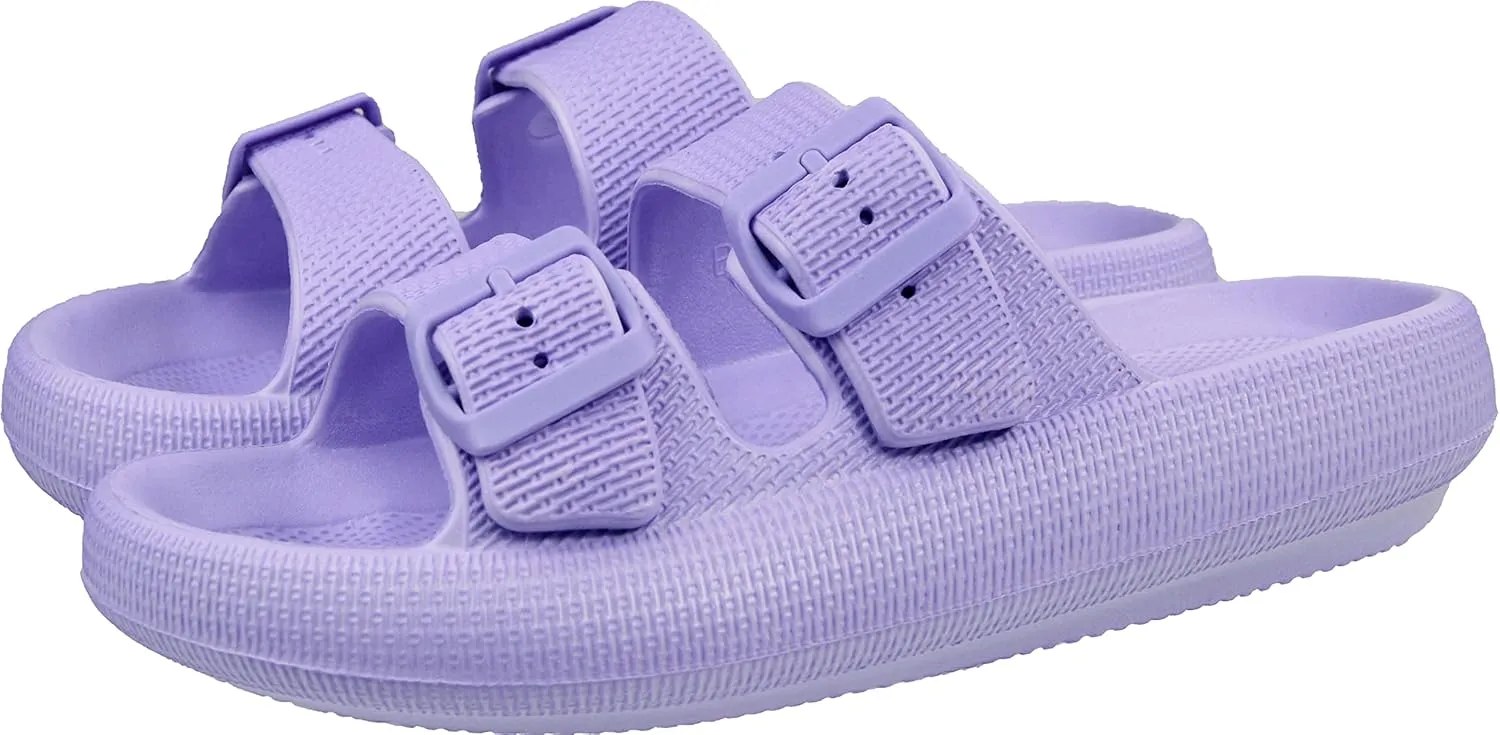 BenSorts Pillow Sandals for Women Men Thick Sole Adjustable Buckles EVA