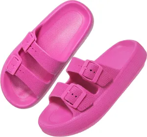 BenSorts Pillow Sandals for Women Men Thick Sole Adjustable Buckles EVA
