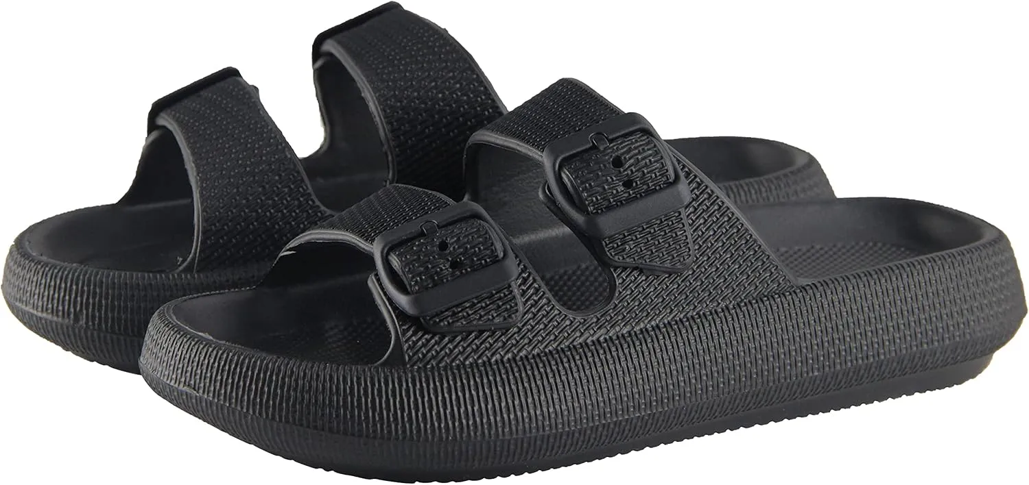 BenSorts Pillow Sandals for Women Men Thick Sole Adjustable Buckles EVA
