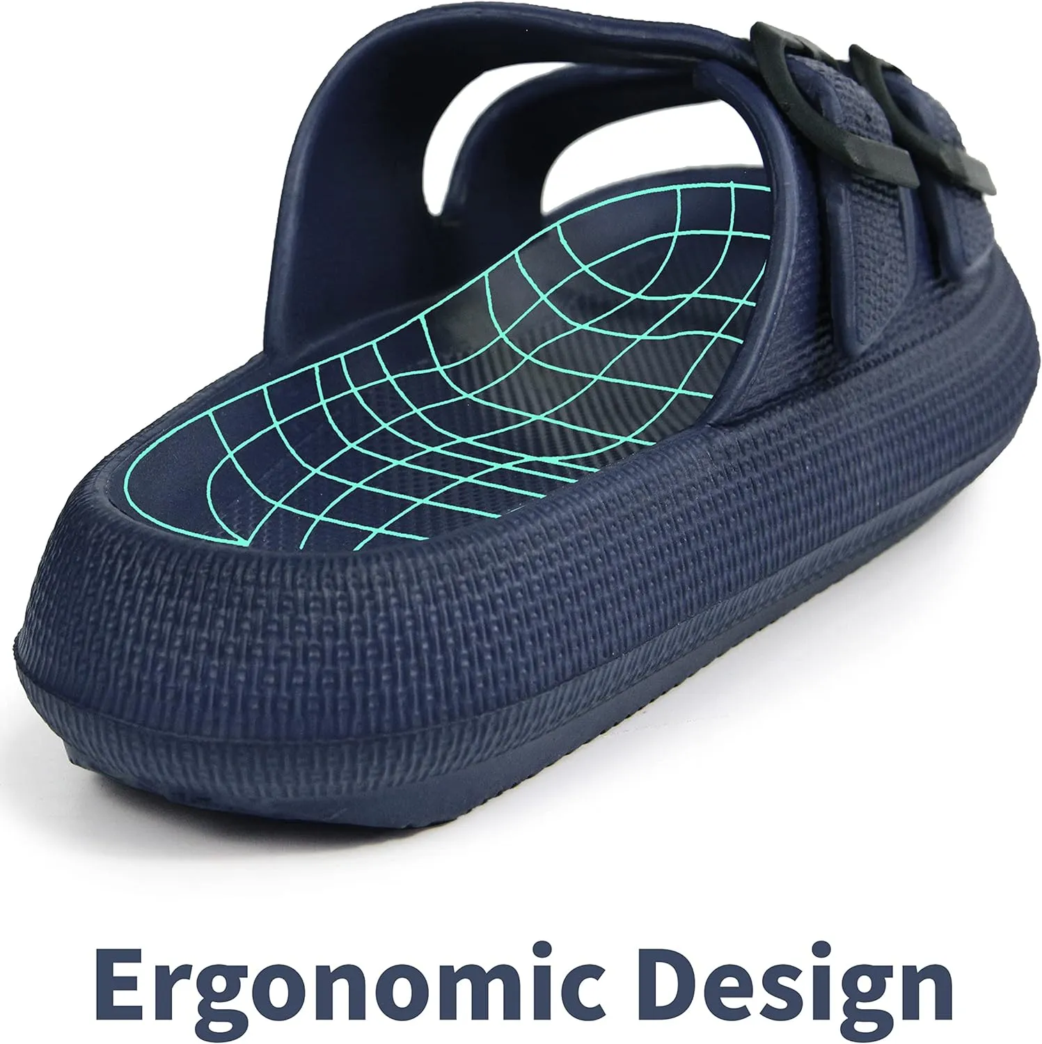 BenSorts Pillow Sandals for Women Men Thick Sole Adjustable Buckles EVA