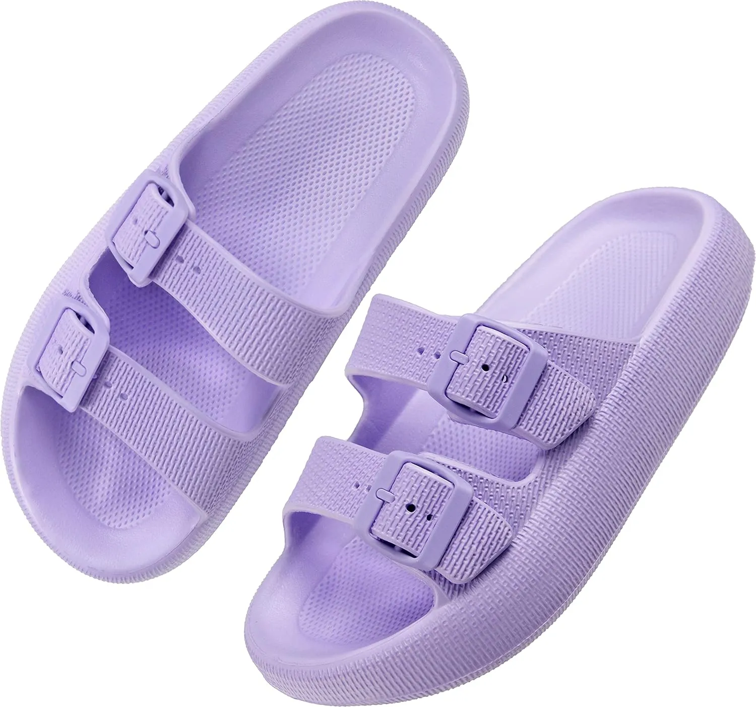 BenSorts Pillow Sandals for Women Men Thick Sole Adjustable Buckles EVA