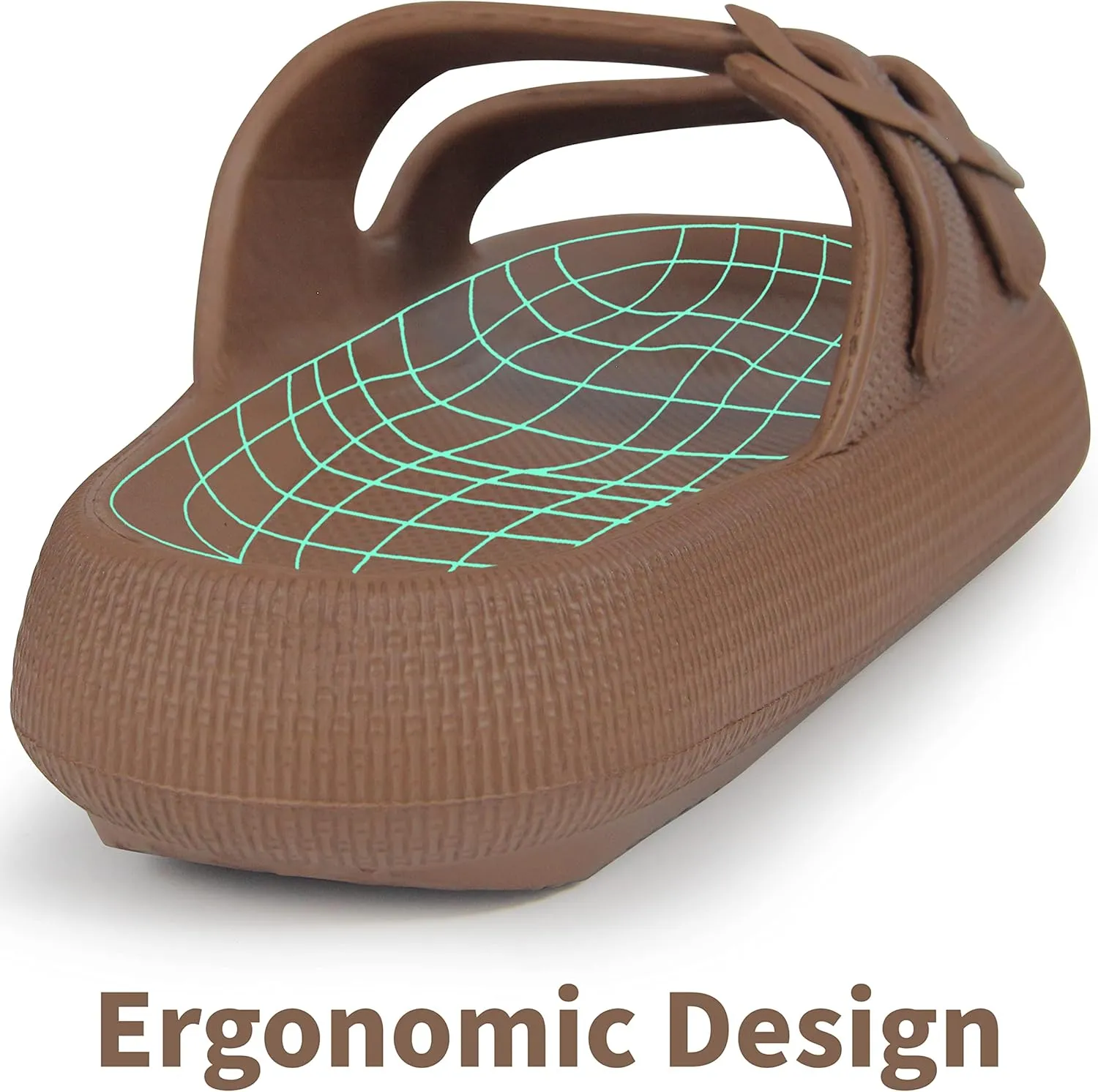 BenSorts Pillow Sandals for Women Men Thick Sole Adjustable Buckles EVA