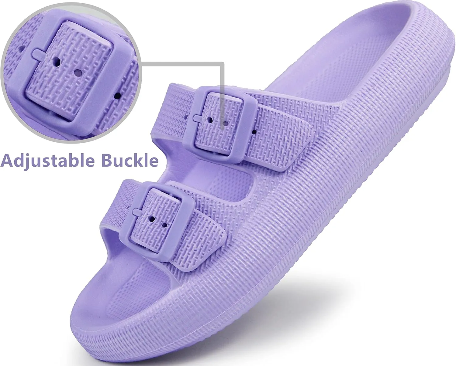 BenSorts Pillow Sandals for Women Men Thick Sole Adjustable Buckles EVA
