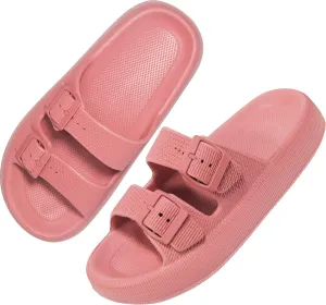 BenSorts Pillow Sandals for Women Men Thick Sole Adjustable Buckles EVA