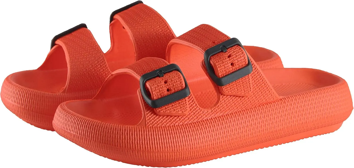 BenSorts Pillow Sandals for Women Men Thick Sole Adjustable Buckles EVA
