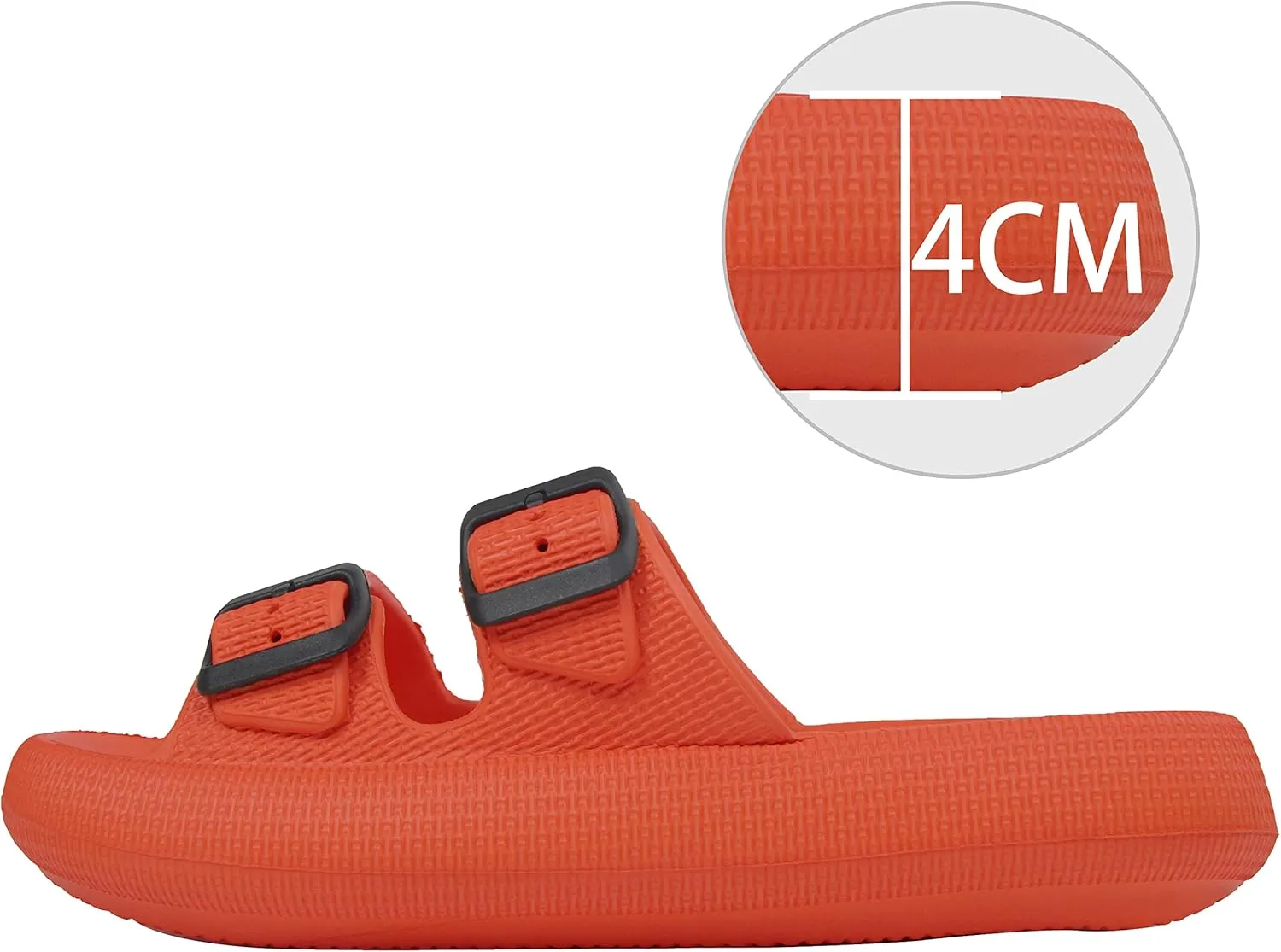 BenSorts Pillow Sandals for Women Men Thick Sole Adjustable Buckles EVA