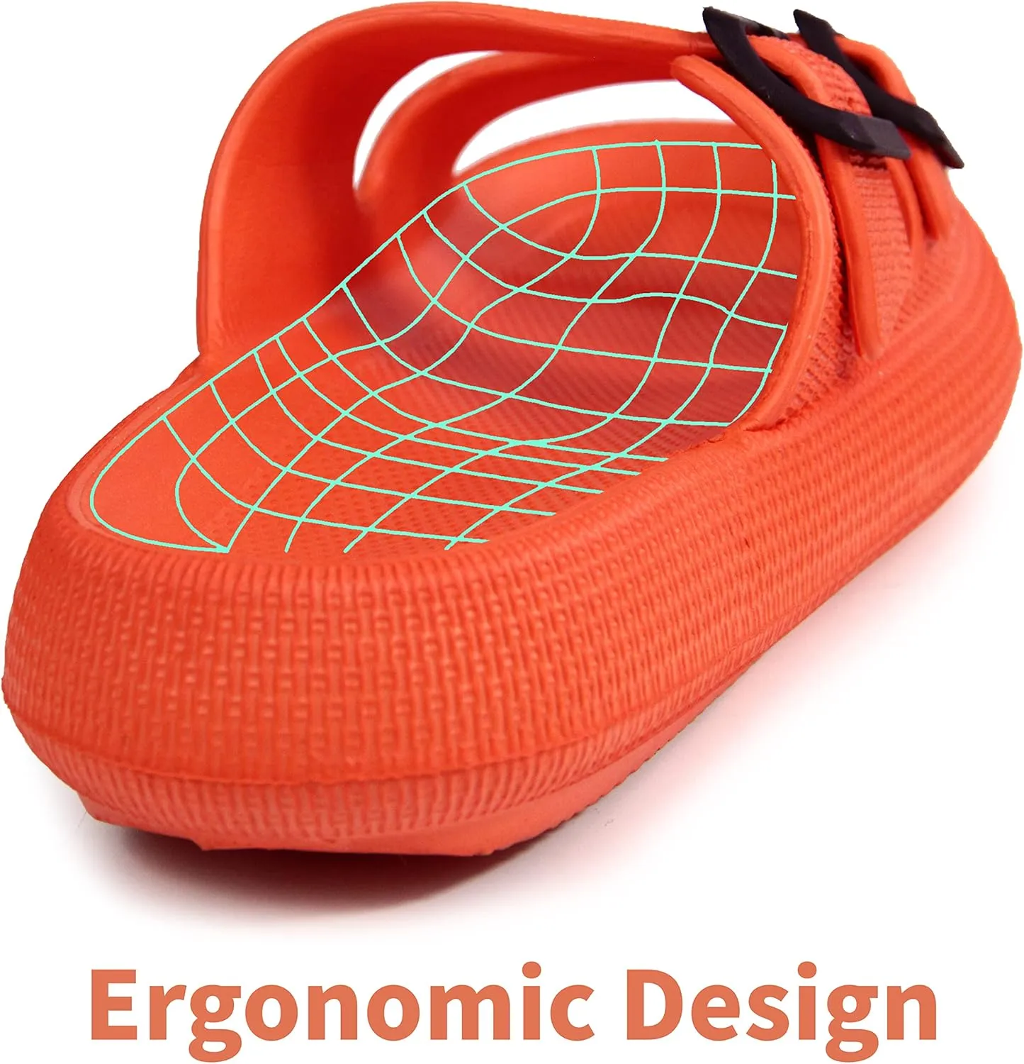 BenSorts Pillow Sandals for Women Men Thick Sole Adjustable Buckles EVA